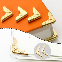 100Pcs 20Mm / 3/4″ Gold Metal Book Corner Protectors, Vintage Photo Corner Prote