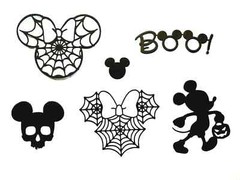 DISNEY HALLOWEEN MICKEY & MINNIE MOUSE, SPIDER, SKULLS, + (BLK, ORANGE, PURPL)
