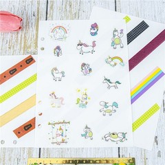 A6 Sticker Book Binder 6 Ring Reusable Pages 20 Sheets Glitter Sequin Japan NEW