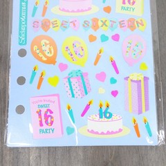 RARE Stickopotamus Sweet 16 Years Sixteenth Birthday Present Cake Balloons Party