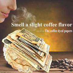 Vilikya Vintage Junk Journal Supplies, Coffee Dyed Decoupage Paper for Scrapbook