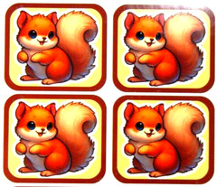 Cute Tan Squirrels Squares Sticker Sheet