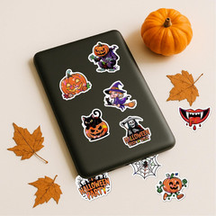 100PCS Happy Halloween Stickers for Kids – Holographic Ghost Pumpkin Theme St…