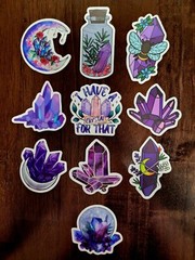STICKERS x 10 Positive Crystals I Have A Crystal For That Purple Moon Bee CR3