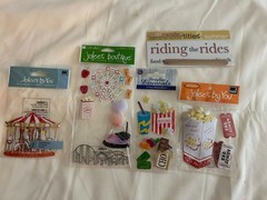 Amusement Park Carnival Carousel Ferris Wheel Popcorn Jolee’s Scrapbook Lot NEW
