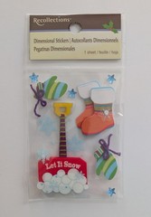 Winter Let It Snow Shovel Boots Mittens Scrapbooking Stickers by Recollections
