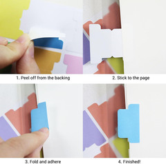Sticky Index Tabs, Blank Colorful Page Markers, Repositionable Writable Flags