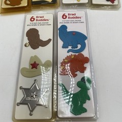 Brad Buddies Vtg Lot 6 Cowboy Fireman Dino Zoo Train Plane Scrapbook Crafts NIB