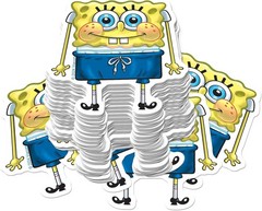 SPONGEBOB SQUAREPANTS ADORABLE SHORTS DIE CUT VINYL 50 CT STICKER PACK