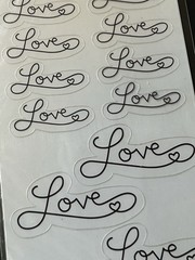 NEW American Crafts LOVE Clear Sticker Sheet 12 Stickers