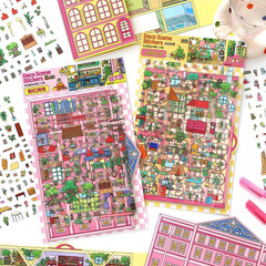 2PCS Foldable 3D Sticker Scene Book for Adults & Teens, DIY Isometric House