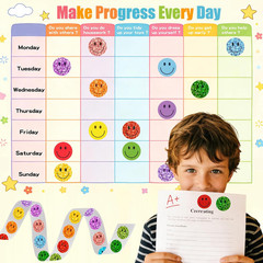 2000 Pcs Rainbow Glitter Smile Face Stickers – 1 Inch Rewards for Kids