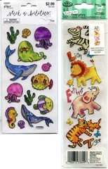 Lot of 17, Animal scrapbook stickers – Horses, Zoo, Farm, Fish, Monkey, Giraffe