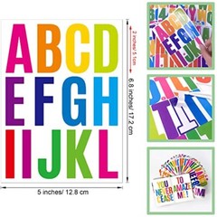 24 Sheets Self Adhesive Letters Stick on Vinyl Letters Capital 2 Inch Colorful