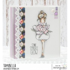 New Stamping Bella Rubber Stamp CURVY GIRL COLLECTING CRYSTALS free USA ship