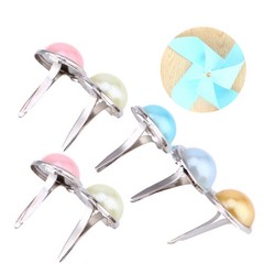 50Pcs Decorative Mini Alloy Brads Paper Fasteners for Crafts Assorted Colors