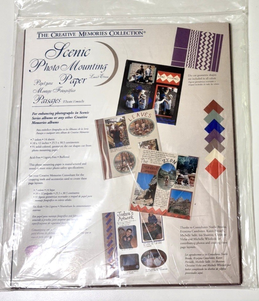 New Creative Memories Scenic Photo Mounting Paper Pack Die Cut Geometric Shapes
