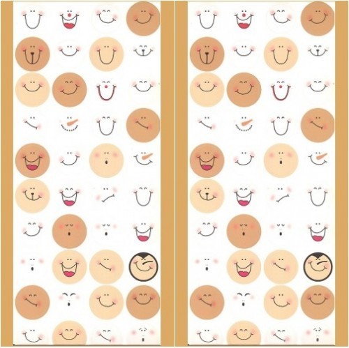 LOT OF 2 SETS FUNNY FACES BOTTLE CAP IMAGES CARDSTOCK STICKERS Design Originals