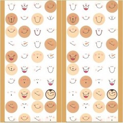 LOT OF 2 SETS FUNNY FACES BOTTLE CAP IMAGES CARDSTOCK STICKERS Design Originals