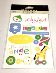 Keepsake Essentials Stickers Baby Girl Angle Precious 2-Sheets Crafts Scrapbook