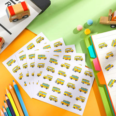 480 Pcs School Bus Stickers Album Cute Cartoon Transportation Crafts Kit for Kid