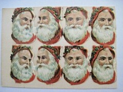 Set of (8) 1800’s Die Cut Santa Faces *