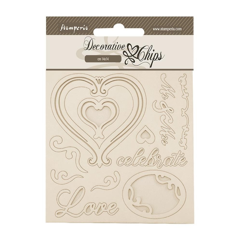 Stamperia Decorative Chips – Timeless Hearts, SCB264