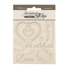 Stamperia Decorative Chips – Timeless Hearts, SCB264