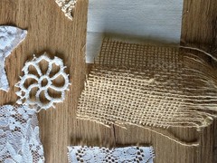 Fabric White Neutral Lace Trim Doily Slow Stitch Junk Journal 20pcs Hand cut