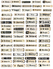 Bible Words Collage Sheet Supplies Scrapbook Junk Journal Card Toppers