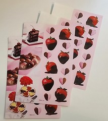 American Greetings Chocolate Strawberries Stickers Vintage Desserts Hearts AGC