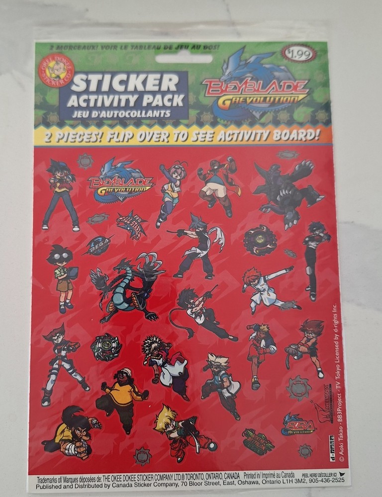 Vintage Okee Dokee Sticker Company Sticker Activity Pack Beyblades