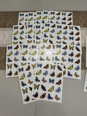 Vintage Carson Dellosa DJ Inkers Teacher Sticker LOT Butterflies 49 Sheets USA