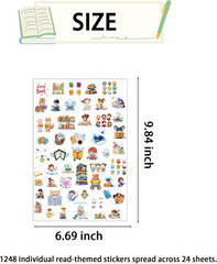 1200+PCS Reading Stickers Party Favors I Love Reading Read Teenagers Sticker Mot