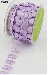 Satin Cutouts Ribbon – May Arts – EX05 – Purple Tulips – 15 Yards