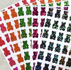 Holographic Sparkle Gummy Bear Sticker Sheet! – Choose a Size & Color