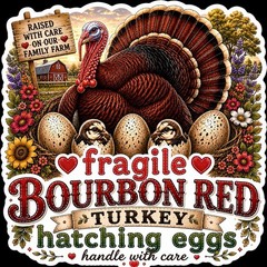 Bourbon Red Turkey Hatching Egg Shipping Labels Stickers 10