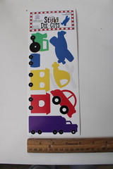 Provo Craft Sticky Designer Transportation DieCut Train Plane Car TruckScrapbook