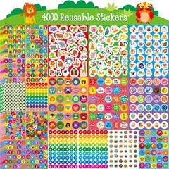4000 Reusable Reward Stickers, Waterproof Tear~Resistant, 100 Sheets