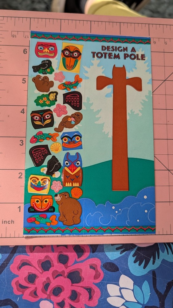 Vintage Sandylion Design A Totem Pole Maxi Sheet Activity Sheet 1 Sheet