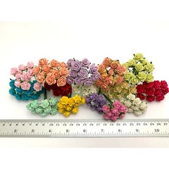 150 MIXED 14 colors / 2 Sizes of Open Rose Craft Paper Flower (R8&2-Kit A1)