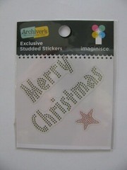 Imaginisce Studded Stickers MERRY CHRISTMAS NIP