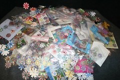 Huge Craft Lot Die Cut Flowers 3-D Dots Full Box 100’s & 100’s of pcs L1