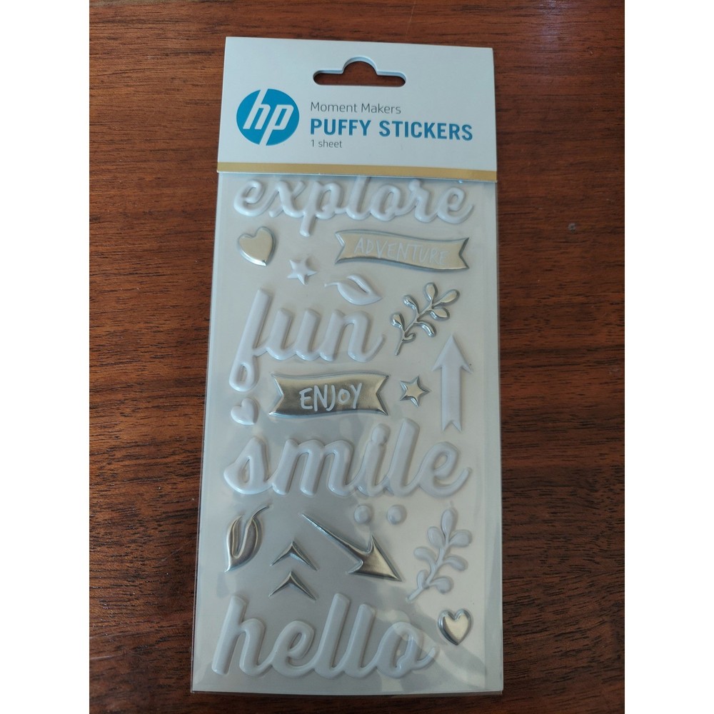 HP Moment Makers Puffy Stickers – Explore Fun Smile Adventure Scrapbook