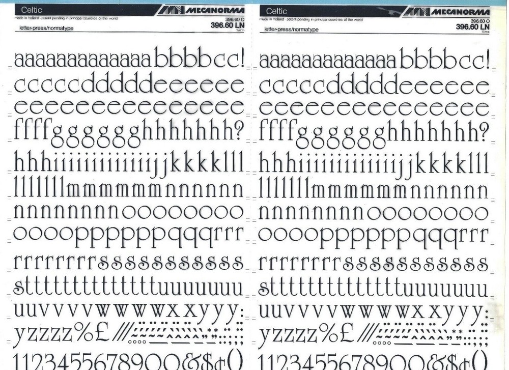 MECANORMA Dry Transfer Lettering 396.60 LN #673 CELTIC 15mm