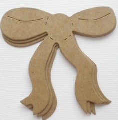 (5) RiBBON – Birthday Christmas Bow Bare Chipboard Die Cuts – 2 1/4″