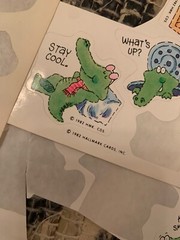 VINTAGE! 1982 Hallmark Alligator 13 Stickers Positivity Fun Smiling Ambassador