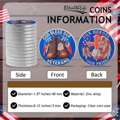 24 Pcs Guardian Cross Military Veteran Challenge Coins Bulk – God Bless Our V…