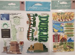 JOLEE’S BOUTIQUE Lot of 12 Dimensional Scrapbooking Stickers TRAVEL DESTINATIONS