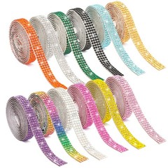 12 Rolls Rhinestone Ribbon Self Adhesive,0.35″ X12 Yard Bedazzling Kit with 2…